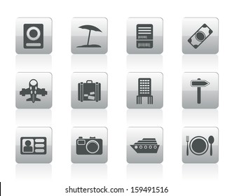 travel, trip and holiday icons - vector icon set