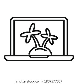 Travel trip icon. Outline travel trip vector icon for web design isolated on white background