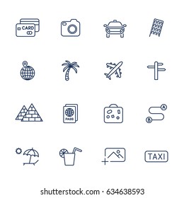Travel and trip icons for apps, sites and other