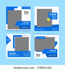 Travel trip tour social media banner template square model