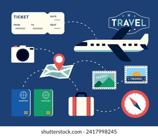travel trip vector graphic illustation
