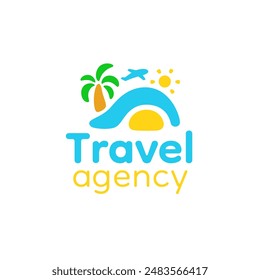 Travel tropical holiday logo design