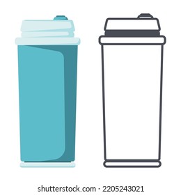 Travel tumbler vector cartoon illustration and icon isolated on a white background.