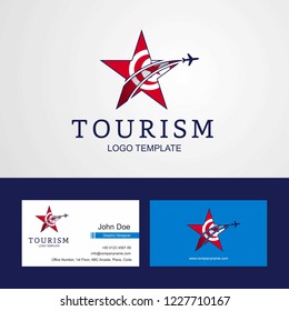 Travel Tunisia flag Creative Star Logo and Business card design