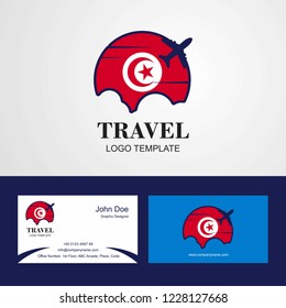 Travel Tunisia Flag Logo and Visiting Card Design