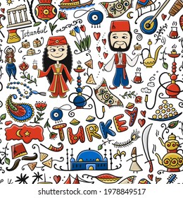 Travel to Turkey. Seamless pattern for your design