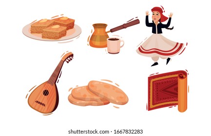 Travel to Turkey. Symbols and Famous Landmarks of Turkey Vector Set