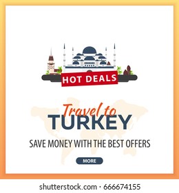 Travel to Turkey. Travel Template Banners for Social Media. Hot Deals. Best Offers