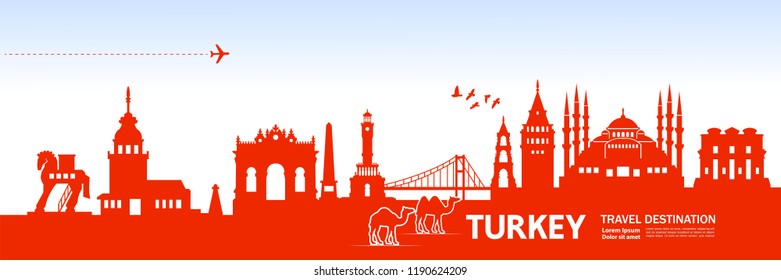 Reisen Sie in die Vektorillustration der Türkei.