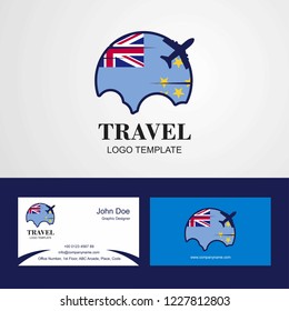 Travel Tuvalu Flag Logo and Visiting Card Design