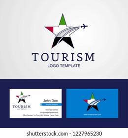Travel UAE flag Creative Star Logo and Business card design
