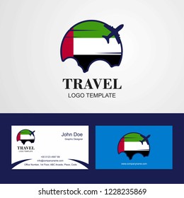 Travel UAE Flag Logo and Visiting Card Design