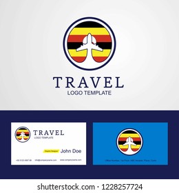 Travel Uganda Creative Circle flag Logo and Business card design