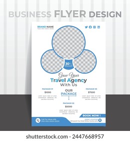 Travel Unique Flyer Design, Vector illustration design template.