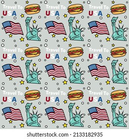 Reise in die USA doodle nahtlose Muster Vektordesign