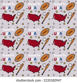 Reise in die USA doodle nahtlose Muster Vektordesign