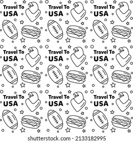 Reise in die USA doodle nahtlose Muster Vektordesign