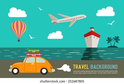 Travel and vacation background. Vector illustration
