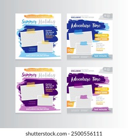 Travel Vacation Banner Design Template. Holiday Offers Flyer and Poster Vector.