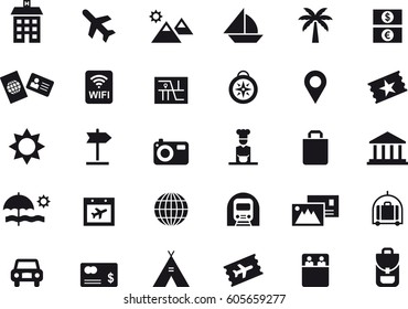 TRAVEL & VACATION black icons