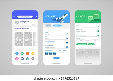 Travel vacation booking app vector design in eps 10