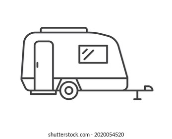 Travel Vacation Camper Trailer Icon- Vector Illustration