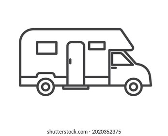 travel vacation campervan icon- vector illustration