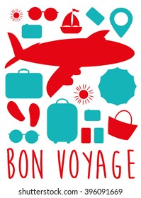 travel and vacation card design. vector illustration