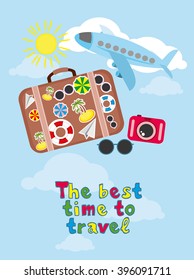 travel and vacation card design. vector illustration