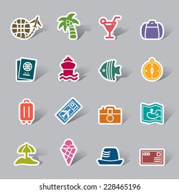 Travel and Vacation Color Icon Label