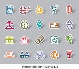 Travel and Vacation Color Icon Label