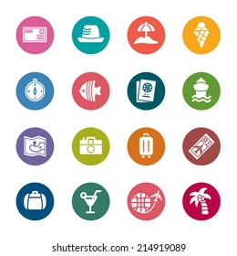 Travel and Vacation Color Icons