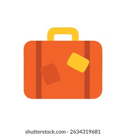 Travel vacation dreams packed in red suitcase with yellow stickers. Perfect for travel blogs, vacation websites, and tourism marketing materials.