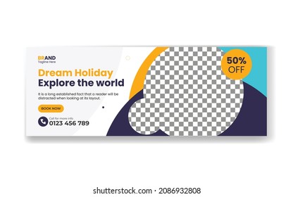 Travel vacation explore travel promotion social media  cover page web banner template