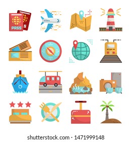 Travel and Vacation flat design icon, vector and illustration