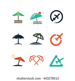 Travel Vacation Holiday Beach Sunny Logo Icon Vector