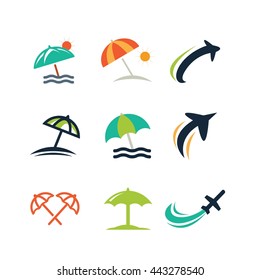 Travel Vacation Holiday Beach Sunny Logo Icon Vector