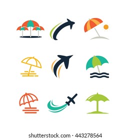 Travel Vacation Holiday Beach Sunny Logo Icon Vector