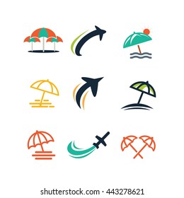 Travel Vacation Holiday Beach Sunny Logo Icon Vector