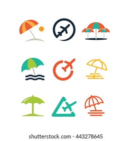 Travel Vacation Holiday Beach Sunny Logo Icon Vector