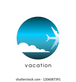 Travel, vacation and holiday illustration vector concept. Logo type