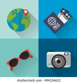 travel vacation or holidays related icons image 
