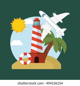 travel vacation or holidays related icons image 