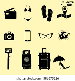 Travel and vacation icon collection