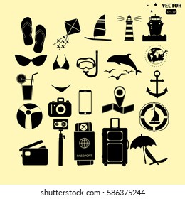 Travel and vacation icon collection
