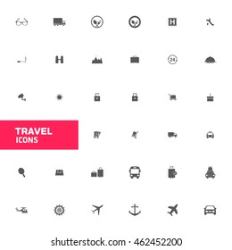 Travel and vacation icon collection. Vector illustration