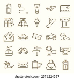 TRAVEL AND VACATION ICON SET