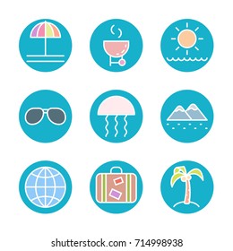 Travel & Vacation Icon Set