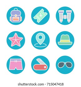 Travel & Vacation Icon Set