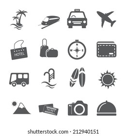 travel and vacation icon set, vector eps10.